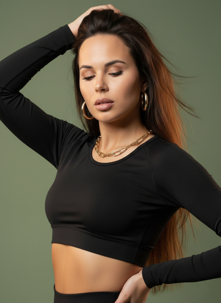 Long Sleeve Crop Tops